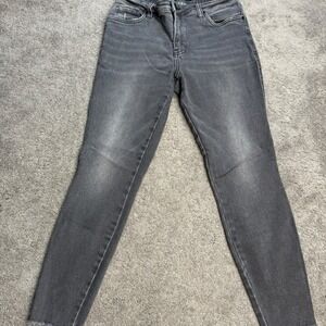 Kut From the Kloth Women's 8 Gray Black Raw Hem Skinny Jeans